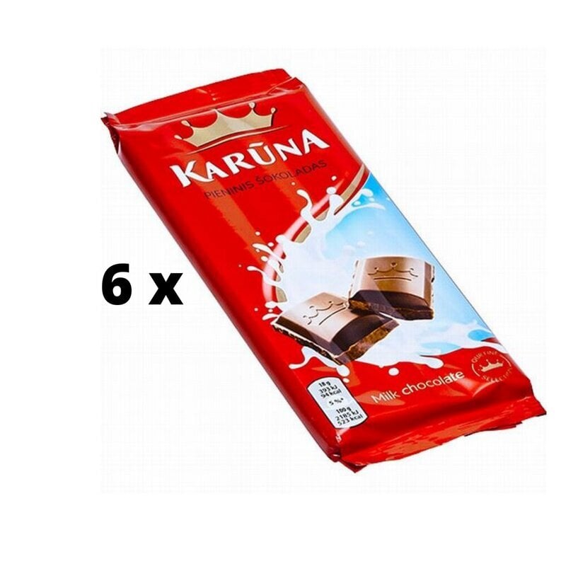 Šokolāde KARÚNA, piens, 80 g x 6 gab. iepakojums цена и информация | Saldumi | 220.lv