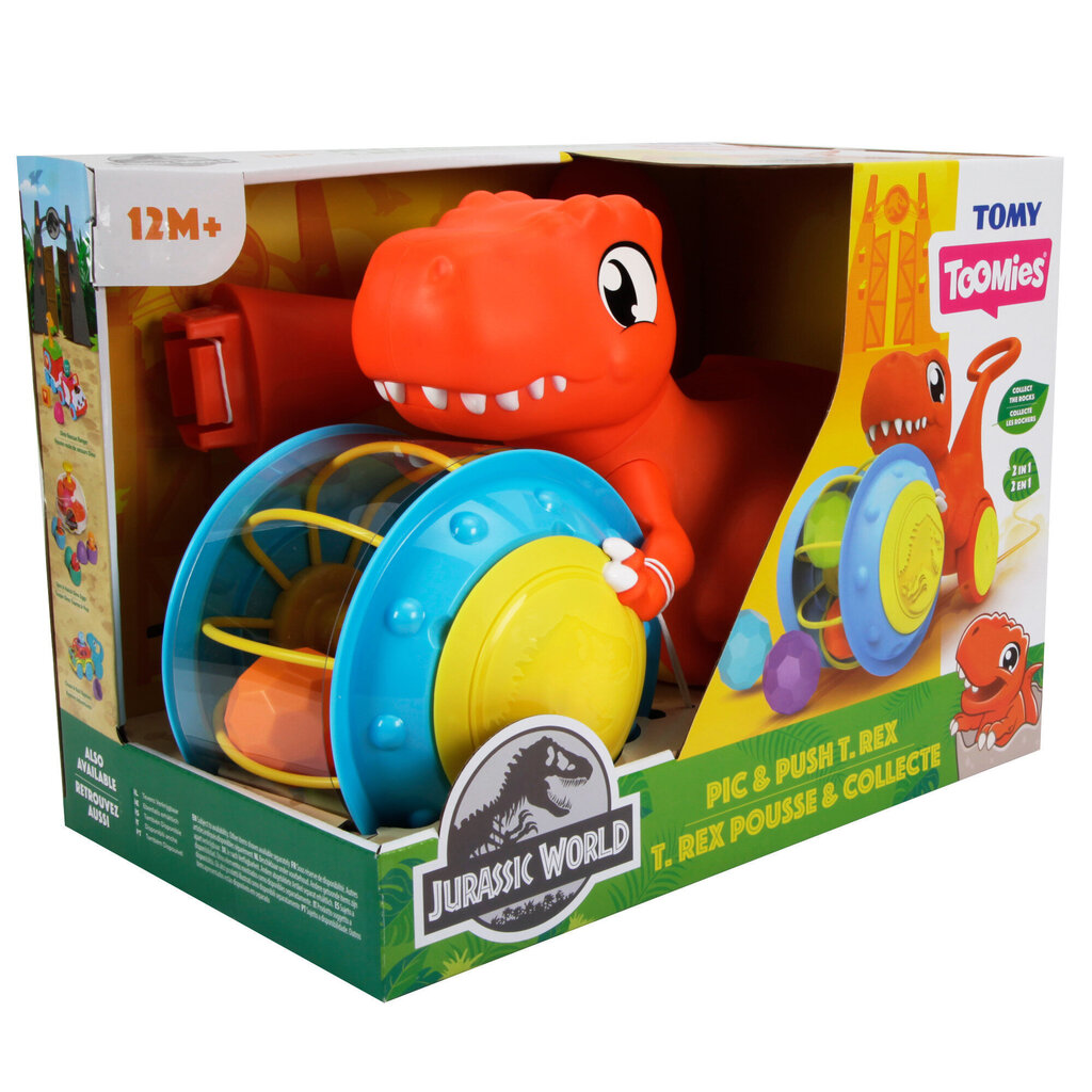 Stumjamā rotaļlieta Dinozaurs Tomy Pic & Push T-Rex, E73254 cena un informācija | Rotaļlietas zīdaiņiem | 220.lv