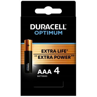 Baterijas Duracell Optimum, AAA (LR03), 4 gab. cena un informācija | Baterijas | 220.lv