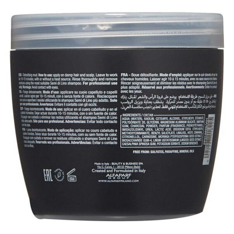 Maska Semi Di Lino Sublime Detoxifying Mud Alfaparf Milano (500 ml) cena un informācija | Matu uzlabošanai | 220.lv