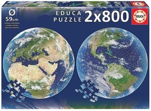 Puzle Planet Earth Educa Ø 59 cm 2 x 800 daļas cena un informācija | Puzles, 3D puzles | 220.lv
