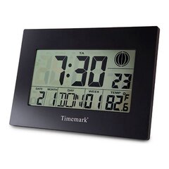 Часы настенные с термометром Timemark черные 24 x 17 x 2 см цена и информация | Часы | 220.lv