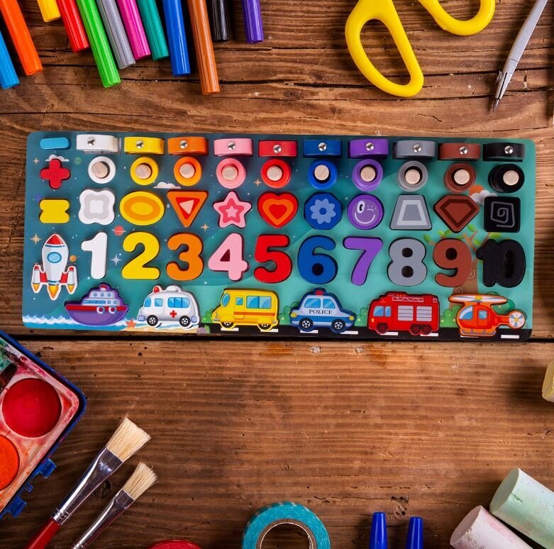 Mīkla/puzle Montessori Mācīšanās skaitīt 6in1 cena un informācija | Attīstošās rotaļlietas | 220.lv