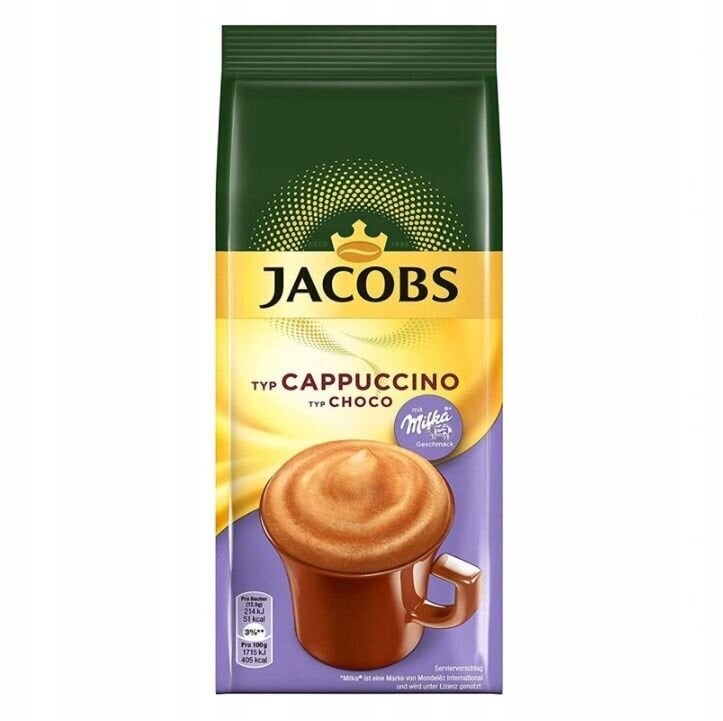 Jacobs Cappuccino Choco Milka tirpi kava, 500 g. цена и информация | Kafija, kakao | 220.lv