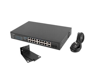 Коммутатор  Lanberg Switch 19" POE+ 16x 100MB /2X COMBO GIGABIT ETHERNET 150W цена и информация | Коммутаторы (Switch) | 220.lv