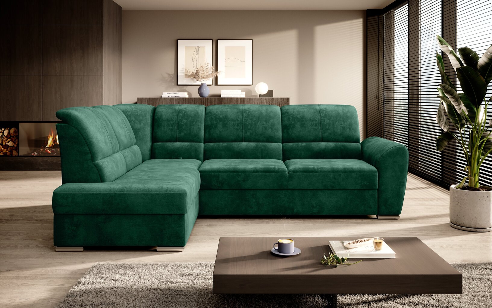Stūra dīvāns NORE Siber, zaļš cena un informācija | Stūra dīvāni | 220.lv