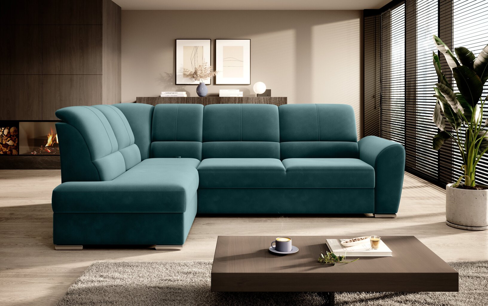 Stūra dīvāns NORE Siber, zils cena un informācija | Stūra dīvāni | 220.lv