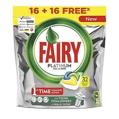 Fairy Platinum All in One trauku mazgājamās mašīnas tabletes, 32 gab. cena un informācija | Fairy Tīrīšanas līdzekļi un piederumi | 220.lv