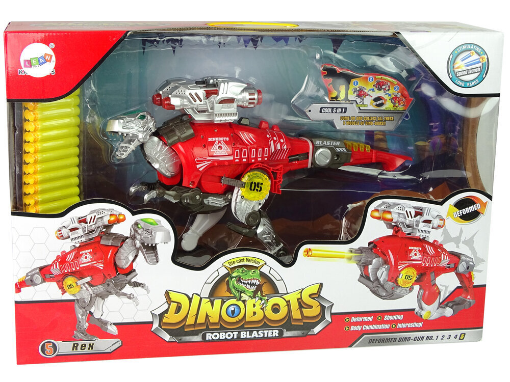 Transformera dinozaurs Dinobots ar šaušanas funkciju Lean Toys, sarkans cena un informācija | Rotaļlietas zēniem | 220.lv