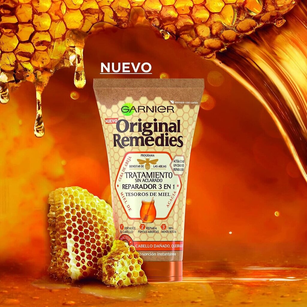 Izlīdzinošs neskalojams krēms Garnier Original Remedies Tesoros de Miel 3-vienā (150 ml) цена и информация | Matu uzlabošanai | 220.lv