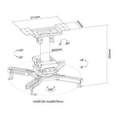 PROJECTOR ACC CEILING MOUNT/CL25-530BL1 NEOMOUNTS cena un informācija | Projektoru piederumi | 220.lv