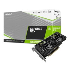 PNY Grafikas karte GeForce GTX1660 SUPER 6GB VCG16606SDFPPB cena un informācija | Videokartes (GPU) | 220.lv