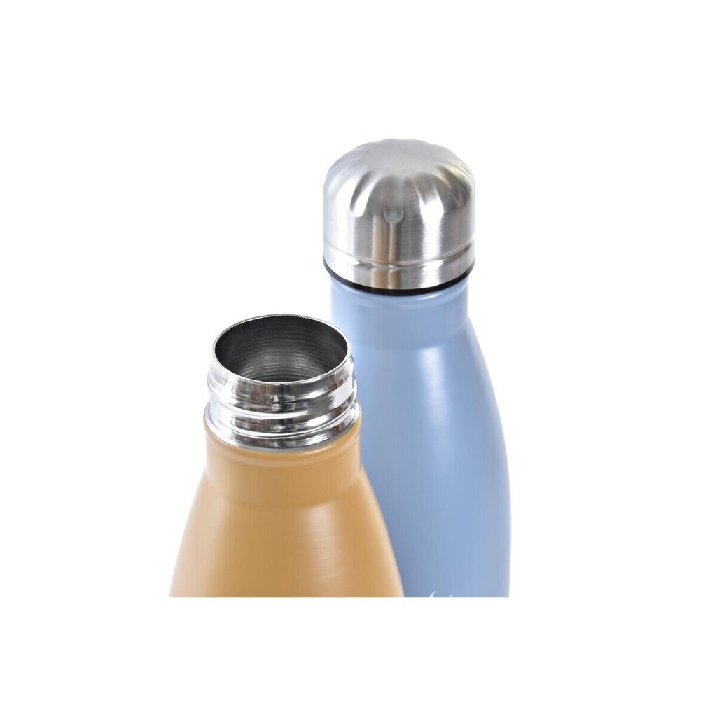 Nerūsējošā Tērauda Blašķe DKD Home Decor Coffee Ideas Zils Oranžs Rozā (500 ml) (3 gb.) cena un informācija | Ūdens pudeles | 220.lv