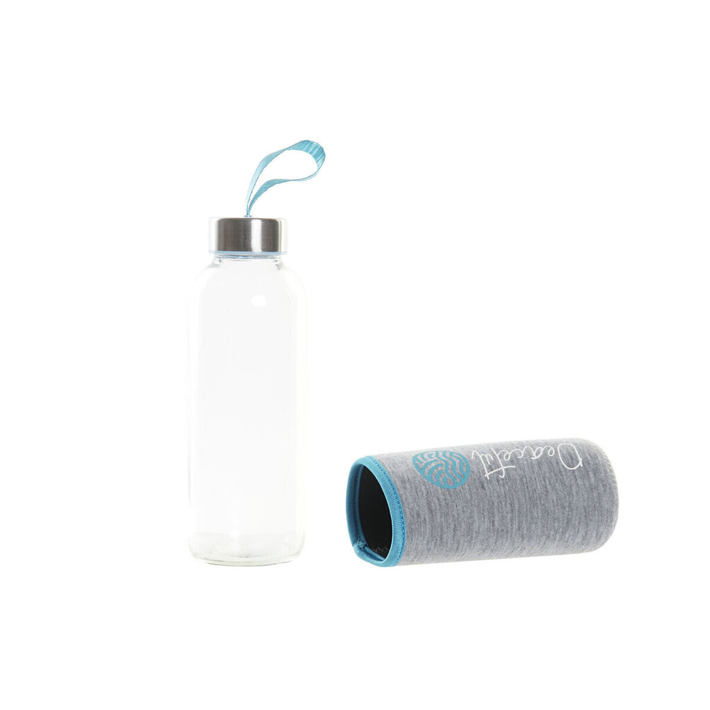 Ūdens pudele DKD Home Decor Stikls Pelēks Neoprēns (400 ml) (3 gb.) цена и информация | Ūdens pudeles | 220.lv