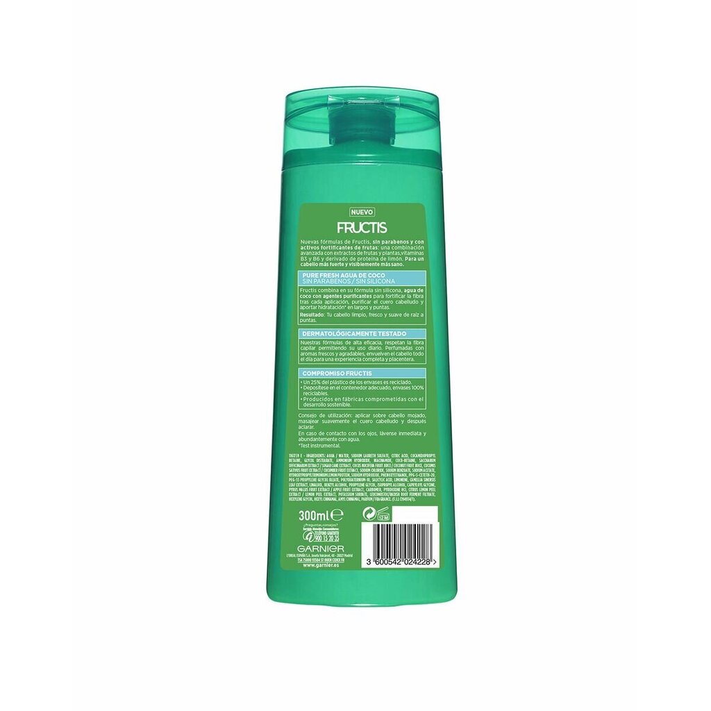 Spēcinošs šampūns Garnier Fructis Pure Fresh Kokosriekstu ūdens (300 ml) цена и информация | Šampūni | 220.lv