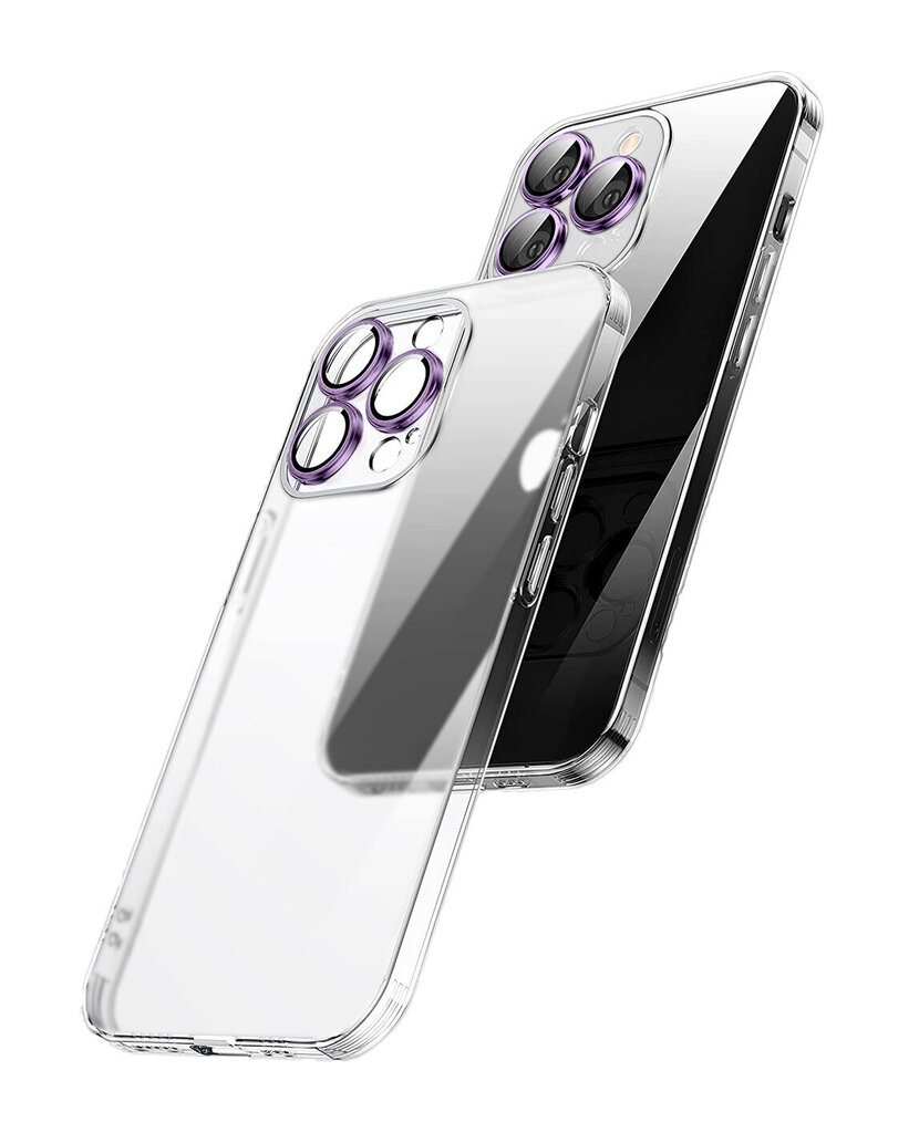 Matte Glass Case with purple metal camera protection paredzēts Apple iPhone 12 Pro cena un informācija | Telefonu vāciņi, maciņi | 220.lv