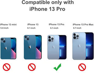 Crystal Clear Glass Case with blue metal camera protection paredzēts Apple iPhone 13 Pro цена и информация | Чехлы для телефонов | 220.lv