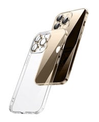 Crystal Clear Glass Case with gold metal camera protection paredzēts Apple iPhone 13 cena un informācija | Telefonu vāciņi, maciņi | 220.lv