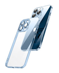 Crystal Clear Glass Case with blue metal camera protection paredzēts Apple iPhone 13 Pro цена и информация | Чехлы для телефонов | 220.lv