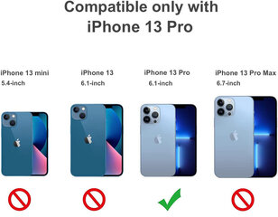 Crystal Clear Glass Case with blue metal camera protection paredzēts Apple iPhone 13 Pro цена и информация | Чехлы для телефонов | 220.lv