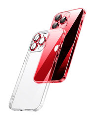 Crystal Clear Glass Case with red metal camera protection paredzēts Apple iPhone 13 cena un informācija | Telefonu vāciņi, maciņi | 220.lv