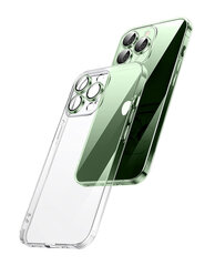 Crystal Clear Glass Case with green metal camera protection paredzēts Apple iPhone 12 cena un informācija | Telefonu vāciņi, maciņi | 220.lv