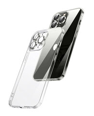 Crystal Clear Glass Case with silver metal camera protection paredzēts Apple iPhone 12 cena un informācija | Telefonu vāciņi, maciņi | 220.lv