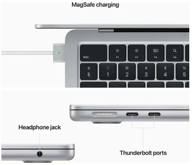 Apple MacBook Air 13" M2 16/256GB, ENG, Silver MLXY3ZE/A/R1|Z15W000DD cena un informācija | Portatīvie datori | 220.lv