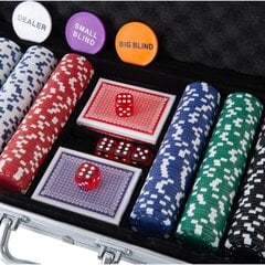 Komplekts pokeram 300 žetonu + čemodāns cena un informācija | Azartspēles, pokers | 220.lv