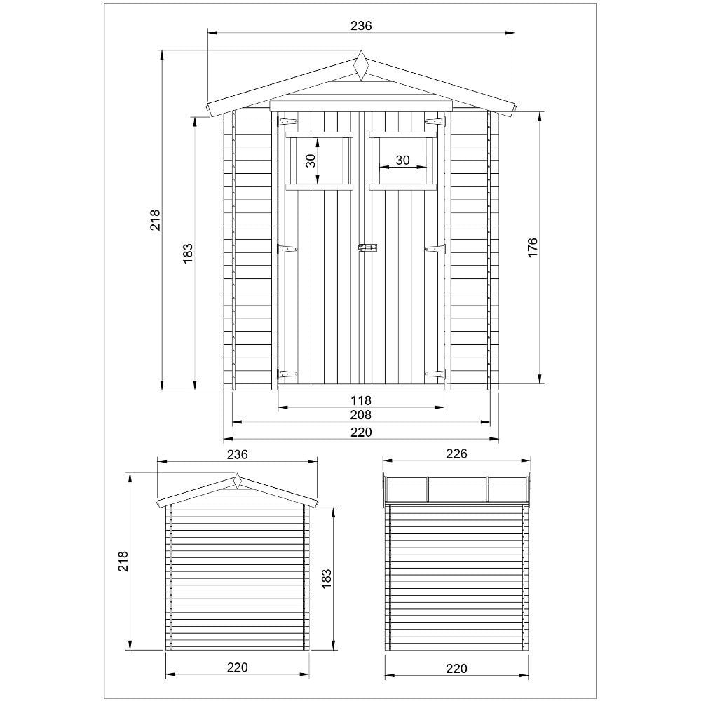 Koka dārza māja / instrumentu glabātuve, Timbela M369+M369G cena un informācija | Dārza mājiņas, šķūņi, malkas nojumes | 220.lv