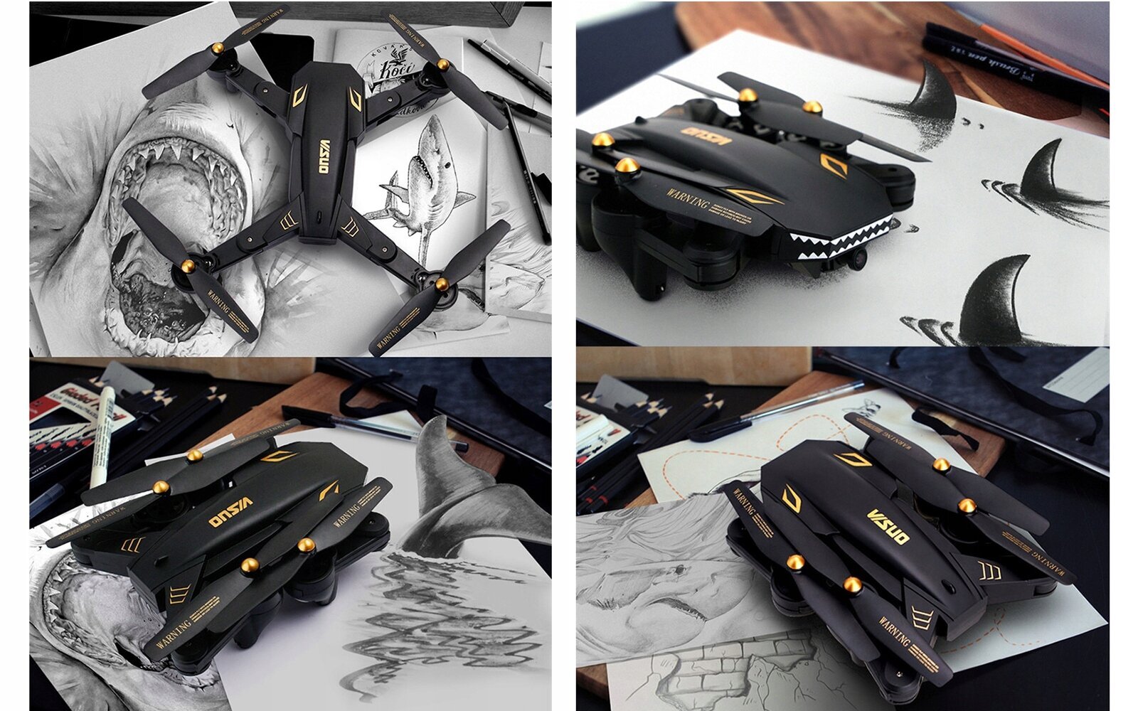 Drons Visuo XS816 shark ar 4K kameru cena un informācija | Rotaļlietas zēniem | 220.lv