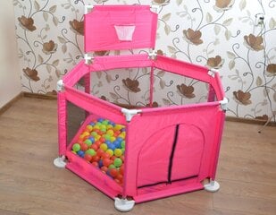 Manēžas sausā baseina bērnu rotaļu laukums 3in1, rozā cena un informācija | Bērnu rotaļu laukumi, mājiņas | 220.lv