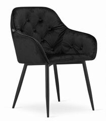 Forio krēsls - melns samts / melnas kājas x2 cena un informācija | Virtuves un ēdamistabas krēsli | 220.lv