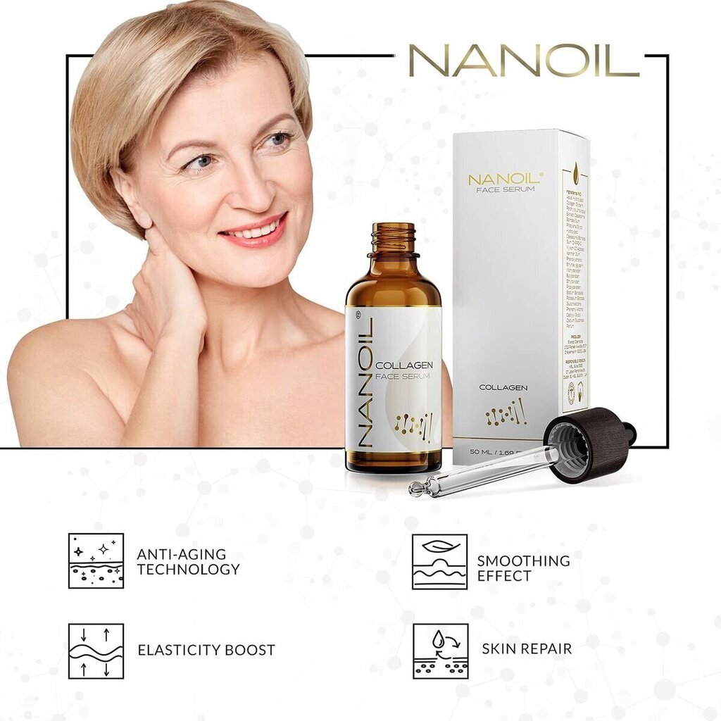 Atjaunojošs serums Nanoil Kolagēns (50 ml) cena un informācija | Serumi sejai, eļļas | 220.lv