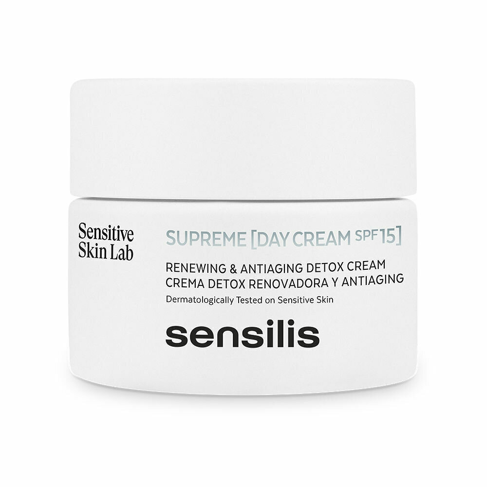 Dienas pret-novecošanās krēms Sensilis Supreme Detox Renew Spf 15+ (50 ml) cena un informācija | Sejas krēmi | 220.lv