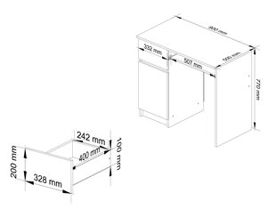 Datorgalds Pixel, 90 cm, ozola/balta krāsa cena un informācija | Datorgaldi, rakstāmgaldi, biroja galdi | 220.lv