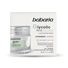 Reģeneratīvais krēms Babaria Glikolskābi (50 ml) cena un informācija | Sejas krēmi | 220.lv