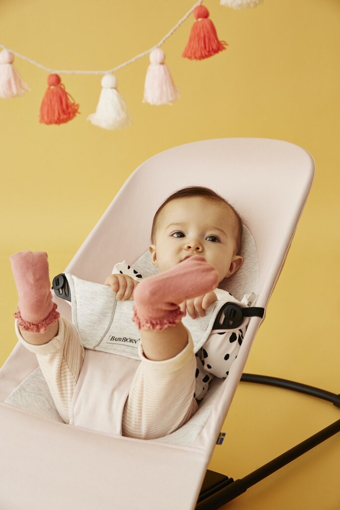 Babybjörn šūpuļkrēsls Balance Soft, light pink/gray, 005189A цена и информация | Bērnu šūpuļkrēsliņi | 220.lv