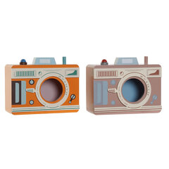 Naudas kaste DKD Home Decor Oranžs Rozā Fotokamera Koks MDF (2 pcs) cena un informācija | Oriģinālas krājkasītes | 220.lv