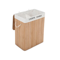 Корзина для белья из бамбука, с сортировкой, 100 л цена и информация | Аксессуары для ванной комнаты | 220.lv