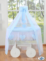 Zīdaiņu gulta Wicker drape crib Deluxe- Amelie blue цена и информация | Детские кроватки | 220.lv