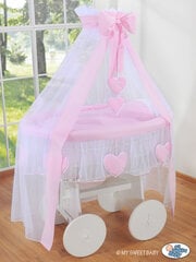 Zīdaiņu gulta Wicker drape crib Deluxe- Amelie pink цена и информация | Детские кроватки | 220.lv