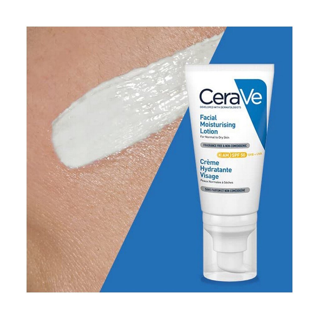 Mitrinošs sejas losjons CeraVe SPF 50 (52 ml) cena un informācija | Sejas krēmi | 220.lv