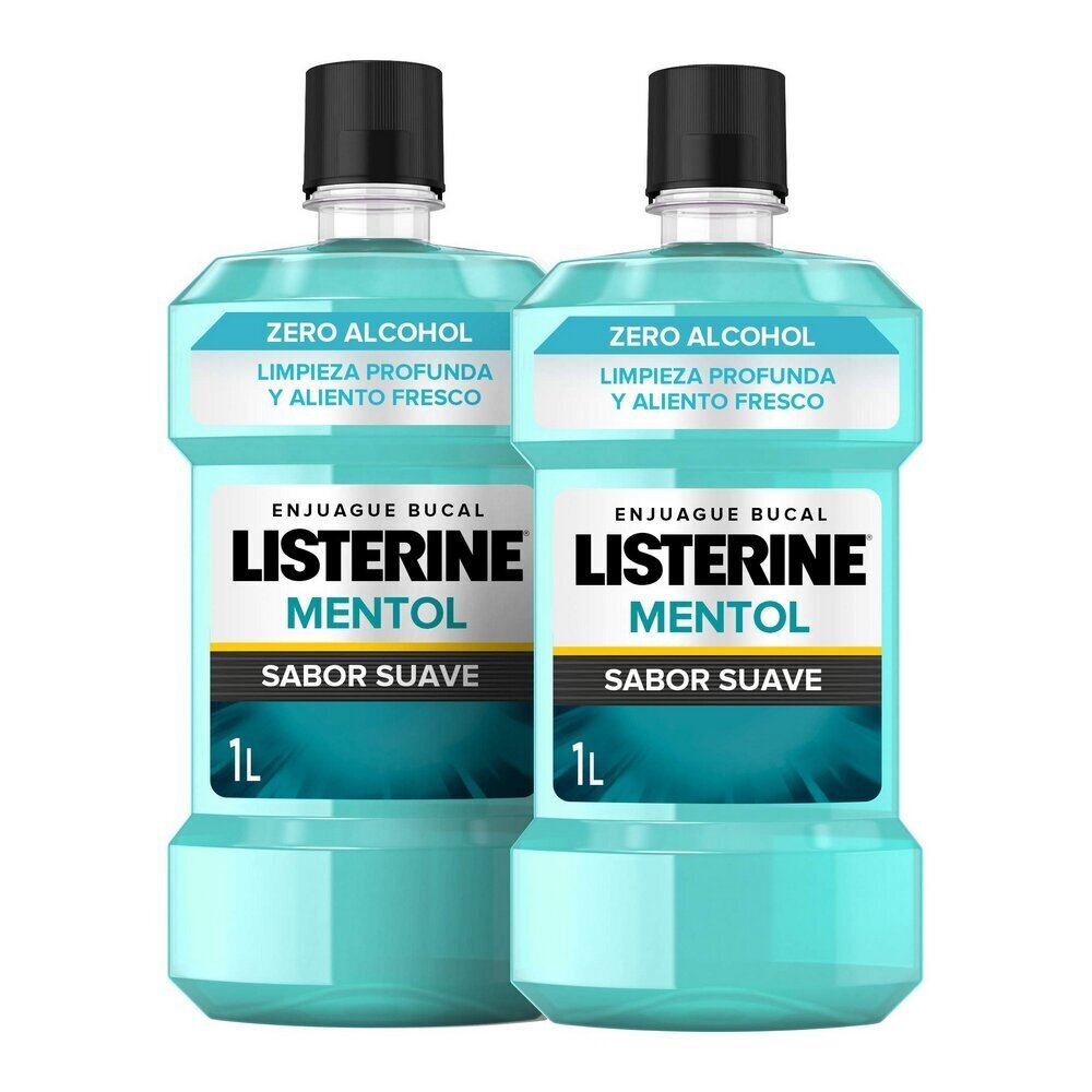 Mutes skalošanas līdzeklis Listerine Zero 0% (2 x 1000 ml) цена и информация | Zobu pastas, birstes | 220.lv