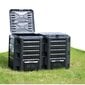 Dārza komposta tvertņu komplekts Ekobat 800 L, melns cena un informācija | Komposta kastes un āra konteineri | 220.lv