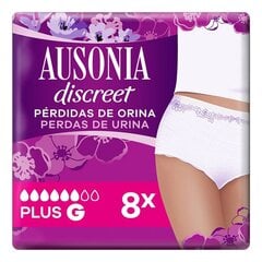 Higiēniskais ieliktnītis urīna nesaturēšanai Ausonia Discreet Liels (8 gab.) cena un informācija | Tamponi, higiēniskās paketes, ieliktnīši | 220.lv