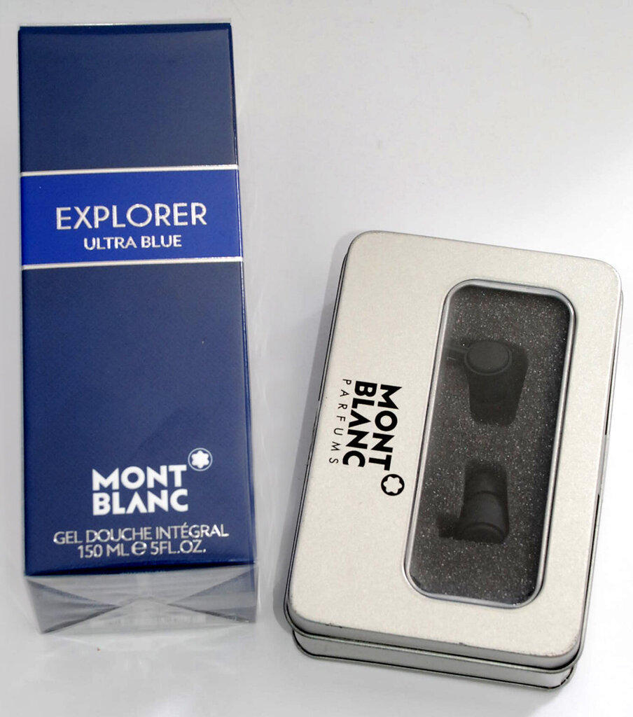 Komplekts vīriešiem - Montblanc Explorer Ultra Blue 150 ml + Montblanc austiņas cena un informācija | Dušas želejas, eļļas | 220.lv