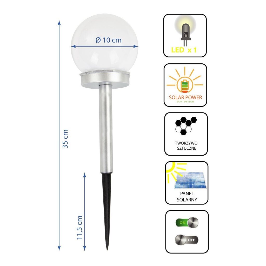 Saules lodveida lampa, 10x35 cena un informācija | Āra apgaismojums | 220.lv