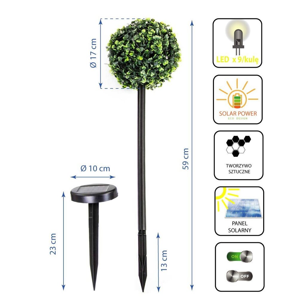 Saules lampu komplekts, 3 gab. цена и информация | Āra apgaismojums | 220.lv