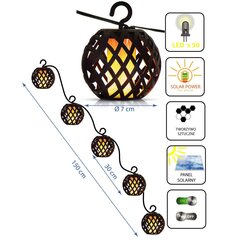 LED virves lampa 4,5m ar saules paneli, 5 gab. cena un informācija | Āra apgaismojums | 220.lv